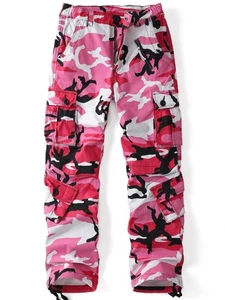 Pantalones cargo AKHIKING rosa Ripstop para mujer 8 bolsillos trabajo aire libre informales - Imagen 1 de 7