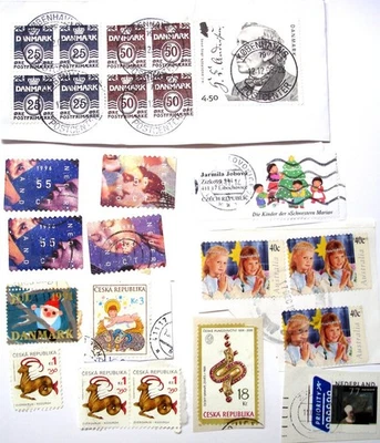 Винтажные почтовые марки: Дания + Чехия + Австралия + Нидерланды Рождество - Изображение 1 из 4