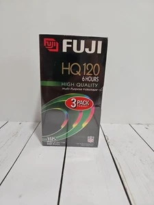 Fujifilm HQ120 6 Hour High Quality Multi-Purpose VHS Tapes (3-Pack) (NEW SEALED) - Picture 1 of 13