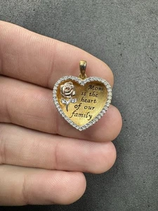 Lote de joyas colgantes corazón circonita cúbica lavado oro 925 plata esterlina 3,2 g RL Z - Imagen 1 de 8
