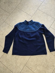 Eddie Bauer Virgin Pure Shuerwolle 100% Wool Pullover Sweater Women Size Large - Picture 1 of 3