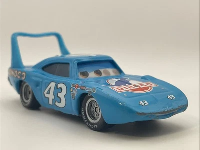 迪士尼PIXAR汽车#43 DINOCO THE KING 1970 PLYMOUTH SUPERBIRD死亡~1:55 GUC — 第 1/4 张图片