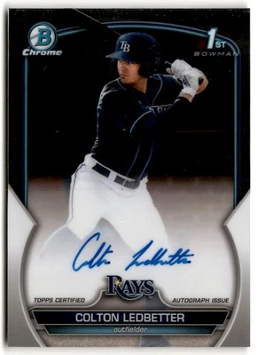 Colton Ledbetter 2023 Bowman Draft Prospect Rookie Auto #CDA-CL Tampa Bay Rays - Image 1 of 2