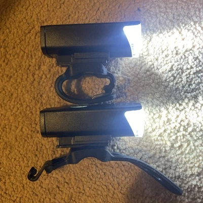 Set of 2 Bike Lights Front Easy Attach Or Detachable Rechargeable Bright lights - Image 1 of 4