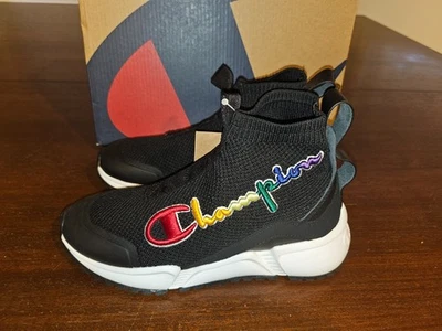 Champion Juvenil RF Mid Top Zapatillas Pull On Arco Iris Tenis Niños EE. UU. 1 Nuevas en caja Foto 1 de 4