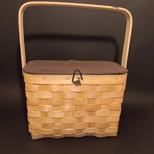 VTG Mini Picnic/Small Purse Weaved Basket Boho Style Cute - Picture 1 of 8