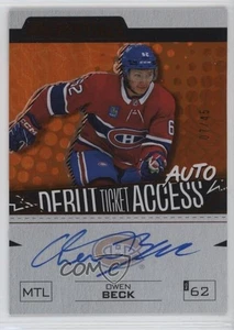 2024 UD Credentials Update Debut Ticket Access Orange 7/45 Owen Beck Auto - Picture 1 of 3