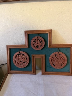 Rare Black Dog Tile Phillipa Threlfall Terra Cotta Miniature set of 3 - Image 1 of 4