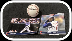 CLEVELAND INDIANS AUTOGRAPHS ELLLIS BURKS BASEBALL & 5X7 IN GLOSSY AUTO & OTHERS - Picture 1 of 8