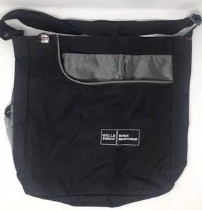 Leeds Canvas Tote Bag Black & Gray  16" x 14" x 4”  Work School Shopping - Picture 1 of 7