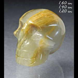 GESCHNITZTER VERBANNTER ONYX CALCIT SCHÄDEL PAKISTAN MINERALIEN KRISTALLE EDELSTEINE-MIN - Bild 1 von 2