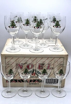 Nuevo Juego de Copas de Vino Árbol de Navidad Luminarc Noel de Navidad 12 con Caja NOS 12 oz Foto 1 de 4