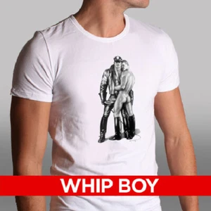 TOM OF FINLAND LEATHER MAN WHIP BOY MENS T SHIRT TEE SHIRT GAY CULTURE LGBTQ+ - Picture 1 of 4