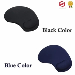 ANTI-SLIP MOUSE PAD MAT WITH FOAM WRIST SUPPORT PC & LAPTOP BLUE OR BLACK - Picture 1 of 8