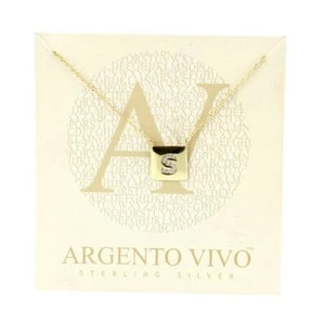 Argento Vivo Gold 'S' Cubic Zirconia Initial Pendant Necklace $78 127116 - Picture 1 of 3