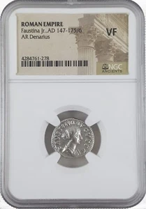 NGC ( VF ) Roman AR Denarius Faustina Jr. AD 147- 175/6 NGC Certified Very Fine - Picture 1 of 2