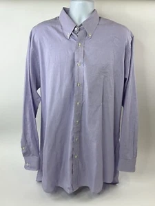 Gitman Bros Shirt Mens 17 36 Tall Purple Houndstooth L/S Button Down Pocket USA - Picture 1 of 15