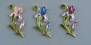 PLUMÓN DE COSTURA PINTADO A MANO PARA EMBELLECIMIENTO - FLOR DE IRIS - Imagen 1 de 3