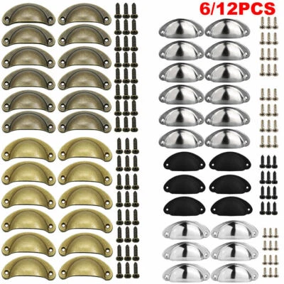 Cup Pull Shell Door Handles Half Moon Kitchen Cupboard Cabinet Door Drawer Knobs - Image 1 of 4