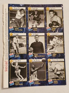 1991 Sports Illustrated For Kids Uncut Sheet - Legends (Cobb, Thorpe, Russell)