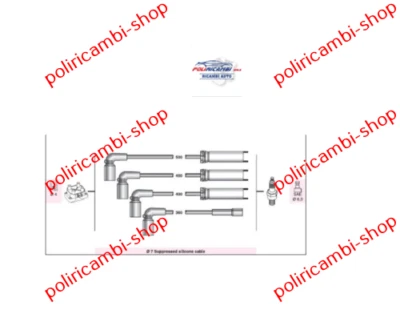 KIT CAVI CANDELA DAEWOO Kalos lanos 8V 1.4 1.5 Dal 97 - Immagine 1 di 3