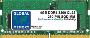 4GB DDR4 3200MHz PC4-25600 260-PIN SODIMM MEMORY RAM FOR LAPTOPS/NOTEBOOKS - Picture 1 of 1