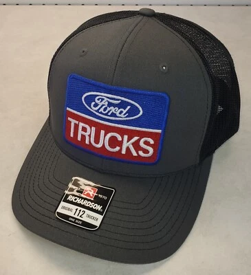 Ford Trucks Patch on  Richardson 112 Trucker Hat Snapback Charcoal/Black  - Image 1 of 4