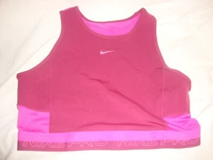Top sin mangas para mujer Nike PRO DX0061-653 Pro Dri-FIT entrenamiento recortado talla M fucsia - Imagen 1 de 10