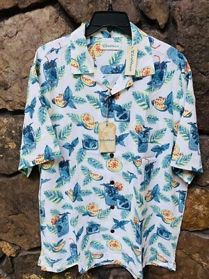 Caribbean Cocktail Print S/S Hawaiian Camp Shirt Mens Sz L,XL NWT$69 ST5WC332 - Image 1 of 3