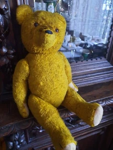Antique Teddy, Straw Filled Plush Bear Germany 21" - Picture 1 of 15