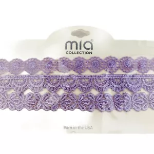 Mia Collection Collana Choker Pizzo Viola Leggera Confezione da 3 - Foto 1 di 3