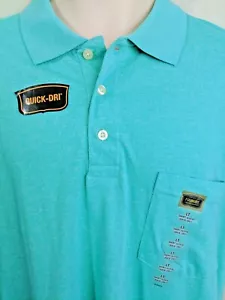 Mens Big & Tall Turquoise Quick Dri Dry Polo Shirt Short Sleeve Sz LT NWT - Picture 1 of 4