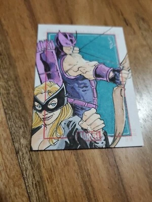 Marvel 75th Anniversary SketchaFEX Sketch Card Hawkeye Mockingbird - Image 1 of 2