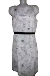 Vestido ANN TAYLOR LOFT Gris y Negro Poliéster Carrera/Iglesia Talla Mediana 10-12 En muy buena condición - Imagen 1 de 8