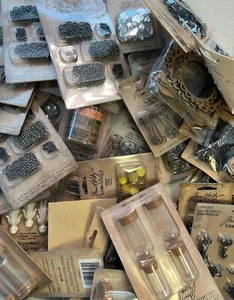 Tim Holtz Idea-ology Embellishments Metal Mixed Media Tiny Vials Frames 28 Types - Picture 1 of 47