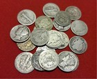 LOT OF (3) Mercury and Barber Silver Dime CULL Coins / 1892-1945 / 90% Silver