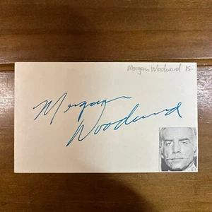 Morgan Woodward Hand Signed 3x5 Index Card Autograph - Picture 1 of 3