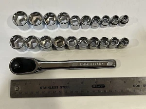NEW CRAFTSMAN 21 Piece RATCHET + SOCKET SET 3/8" Drive 10mm-19mm + 1/4-13/16 - Picture 1 of 24