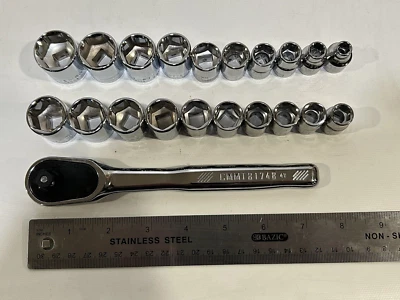 NEW CRAFTSMAN 21 Piece RATCHET + SOCKET SET 3/8" Drive 10mm-19mm + 1/4-13/16 - Image 1 of 4