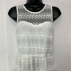 Vestido Patinador Ultra Rosa Juniors Marfil Sin Mangas Encaje Forrado Elástico Mediano M - Imagen 1 de 7