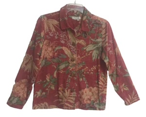 Coldwater Creek Damen Blumendruck Knopfleiste Baumwolle Shacket, Rose, Medium - Bild 1 von 5