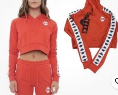 Sudadera KAPPA Mujer XS Logo Recortado-Crema Naranja y Blanco-NUEVA Foto 1 de 4