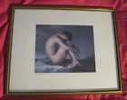 Vintage Framed Nude Print 'Young Male Nude by the Sea'  (by Hippolyte Flandrin)