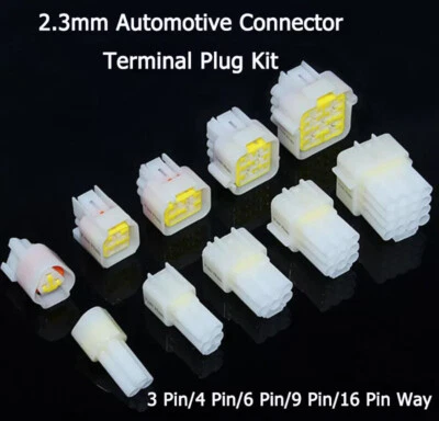 2.3mm Automotive Electrical Crimp Wire Car Connector Terminal Plug Kit 3-16 Pin  - Image 1 of 4