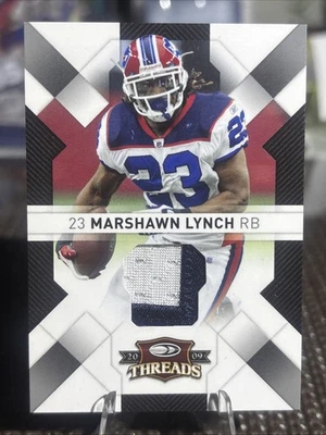 2009 Donruss Threads - Marshawn Lynch Prime /50 2 Color Game Worn Patch #11 - Image 1 of 4