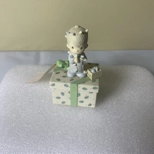 Precious Moments May Your Christmas Be Delightful Mini Covered Trinket Box 1991 - Picture 1 of 5