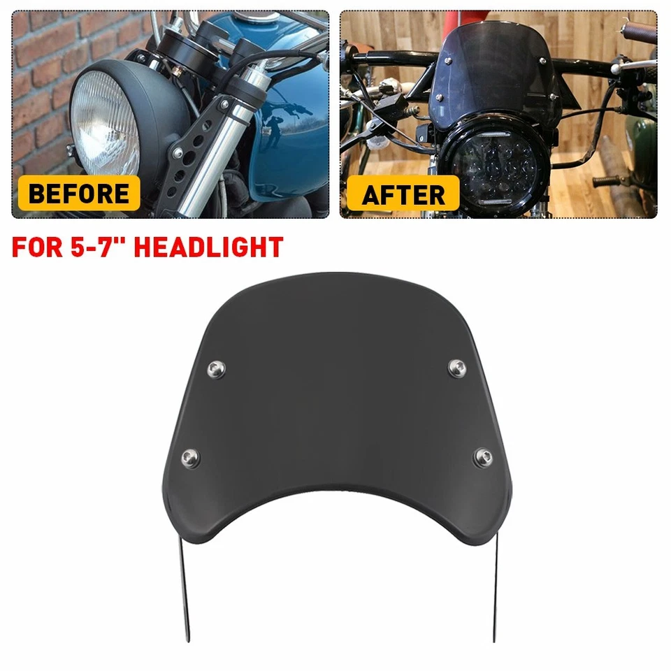 Parabrisas Deflector Parabrisas Redondo 5"-7" Ajuste Universal Yamaha BMW Foto 1 de 4