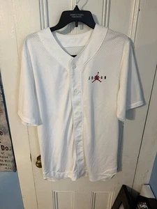 Men’s Air Jordan Logo Spell-out Jersey Button Down Short Sleeve Size: medium - Picture 1 of 3