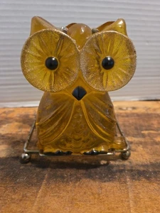 Vintage Lucite Eule Servietten/Versandhalter Gold Retro Küche - Bild 1 von 5