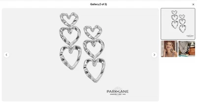 Pendientes Park Lane Blaise Plata Colgantes Corazones Country Luxe Chic Foto 1 de 4